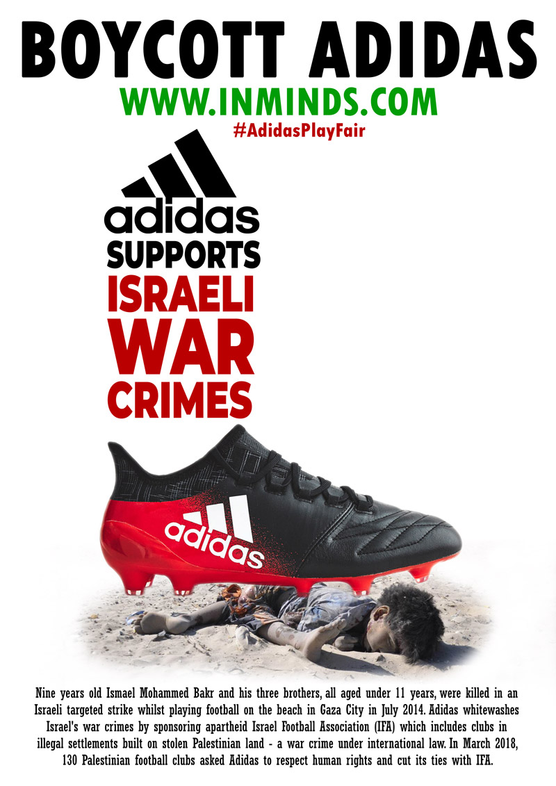 Boycott News: Alert: 30th Protest Adidas support of Israeli war crimes - Demand Adidas ends apartheid sponsorship